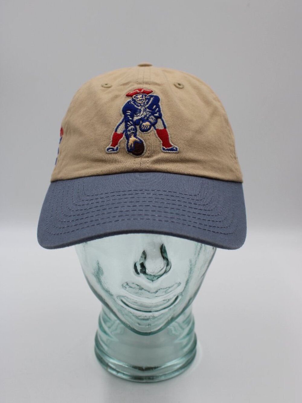 47 Brand New England Patriots Hat Snapback Cap OSFA Adjustable Retro Design Tan